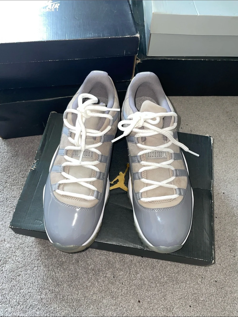 Jordan Retro Low Sneakers in Grey and White
